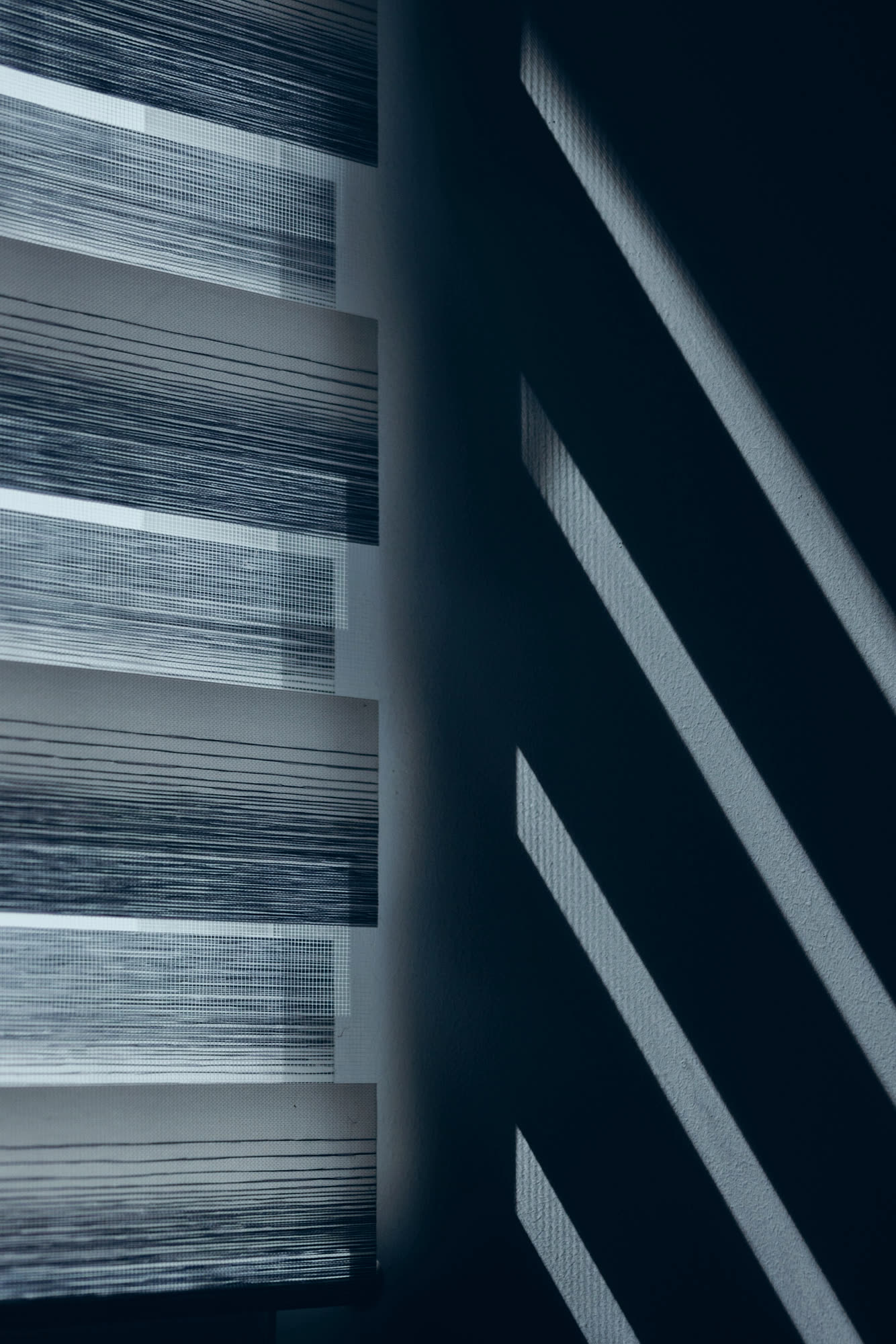 Motorized shades in a modern living space